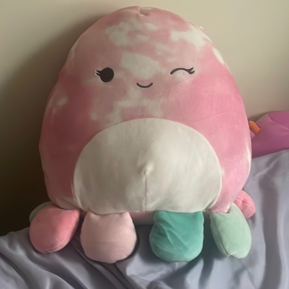 Pink tie dye octopus squishmallow